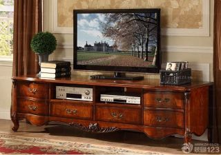 经典客厅美式实木电视柜装修图片大全