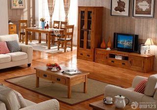2023仿古客厅美式实木电视柜装修效果图欣赏