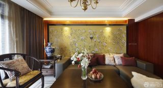 新中式家具客厅装潢设计效果图片2023
