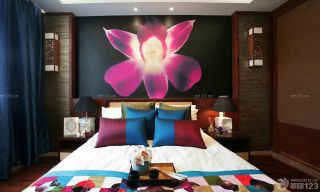 最新东南亚风格室内床装修图