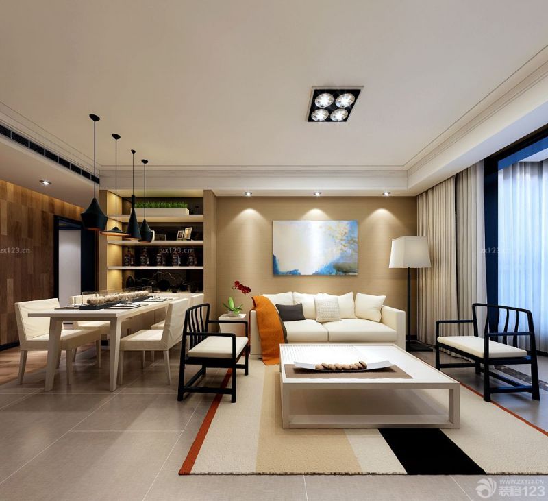 2025经典客厅中式地毯贴图装修案例