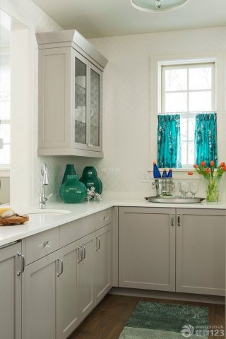 小清新美式风格一室一厅厨房装修效果图