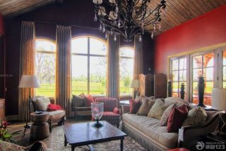 2023美式乡村风格客厅沙发装修图片