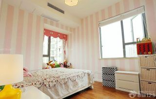 小清新卧室美式壁纸装修效果图欣赏