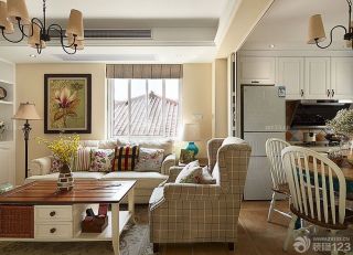 最新二室一厅小户型美式田园风格沙发图片