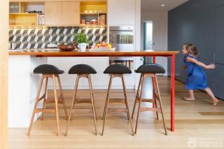2023美式家居装修风格开放式厨房吧台设计效果图欣赏