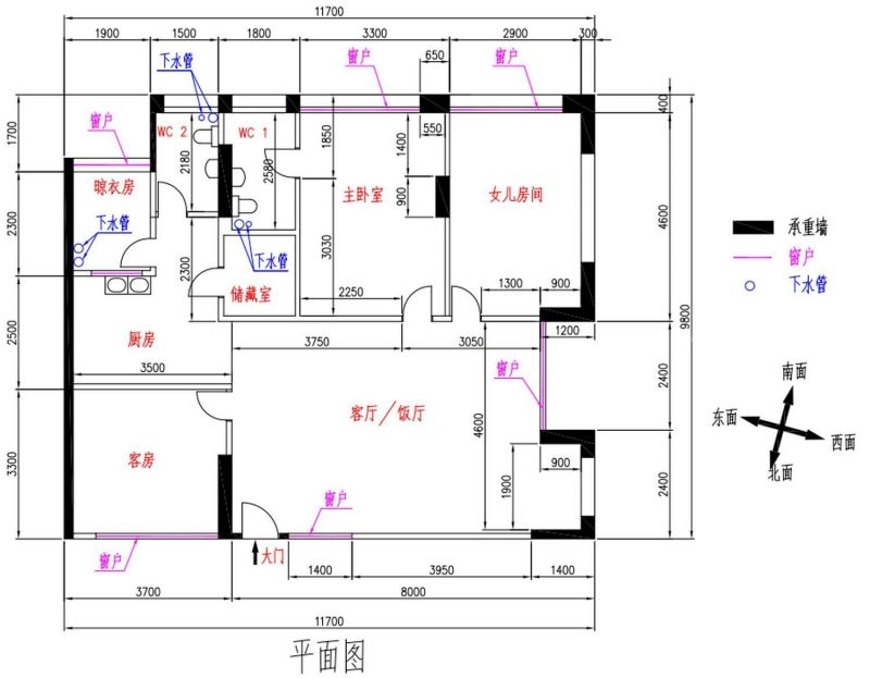 2023新房三室一厅平面图片