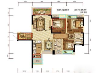 2023家装三室两厅两卫平面图片