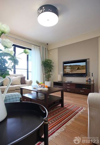 2023房屋客厅美式实木电视柜装修效果图片