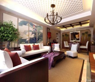 两室一厅小户型客厅东南亚风格吊灯装修案例