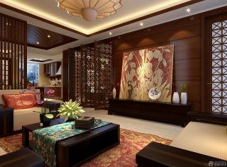 家居客厅东南亚风格装饰品装修样板间
