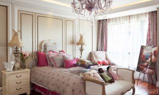 新古典风格女生卧室样板房设计效果图片