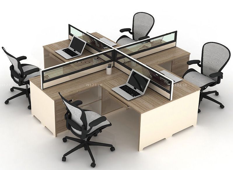 最新现代办公室隔断桌设计效果图片