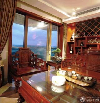 中式风格红木博古架实景图