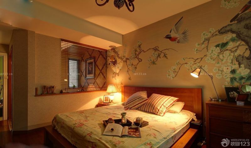 家装卧室东南亚床头柜设计效果图片