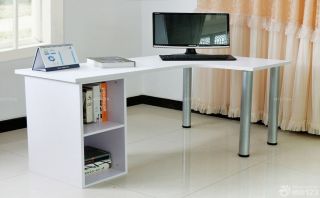 小户型房子转角电脑桌书柜组合装修效果图
