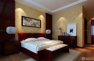 中式卧室液态壁纸图片