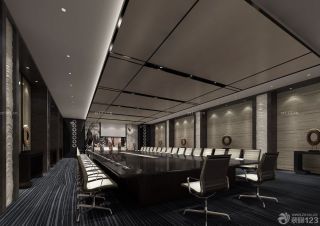 2023最新黑色系会议室桌椅装修设计图赏析
