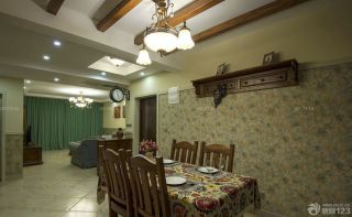 客餐厅美式乡村吊灯设计效果图片