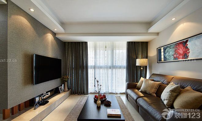 2023现代家装客厅真皮沙发设计图片
