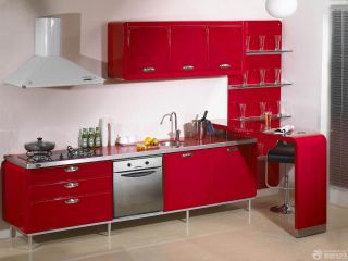2023厨房红色橱柜设计图片