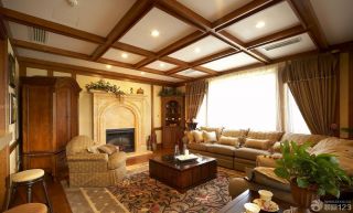 最新美式客厅多人沙发装修效果图大全2023 