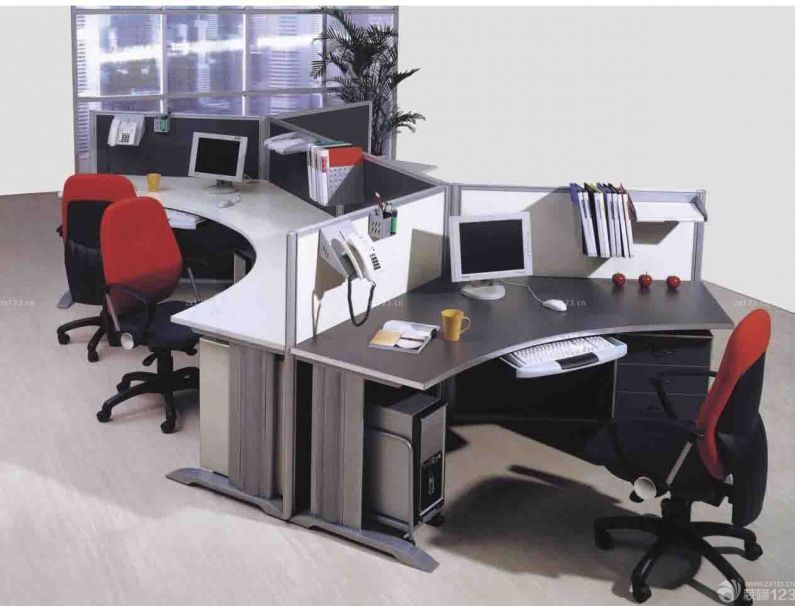 欧式风格办公桌隔断装修效果图片欣赏