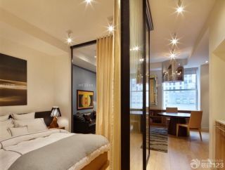 经典现代风格小户型客厅卧室一体装修效果图欣赏