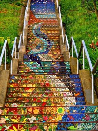 公园现代个性艺术室外楼梯装修设计效果图片大全