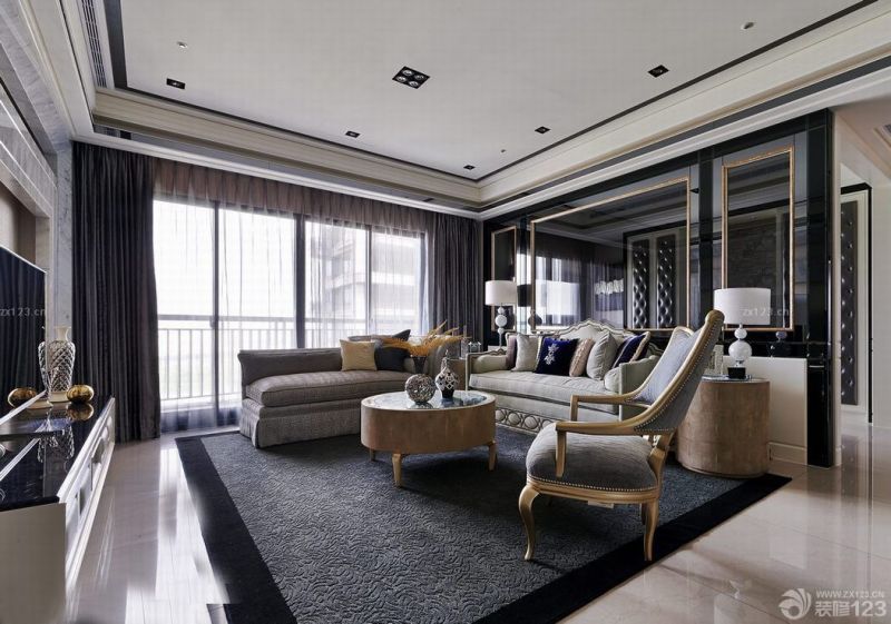 新古典风格小户型最新客厅沙发实景图