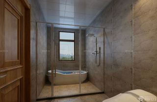 家庭卫生间淋浴隔断装饰图案图片