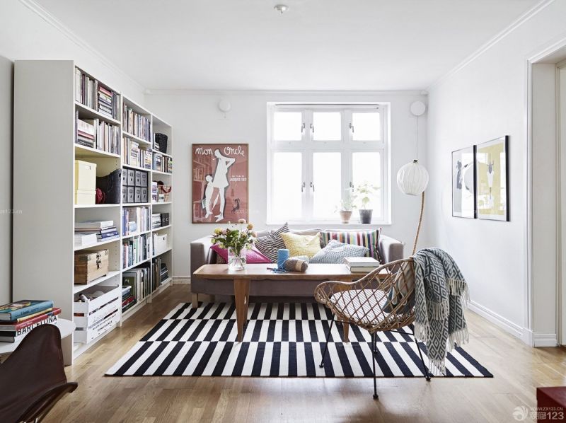 2023北欧风格客厅地毯铺贴效果图片大全