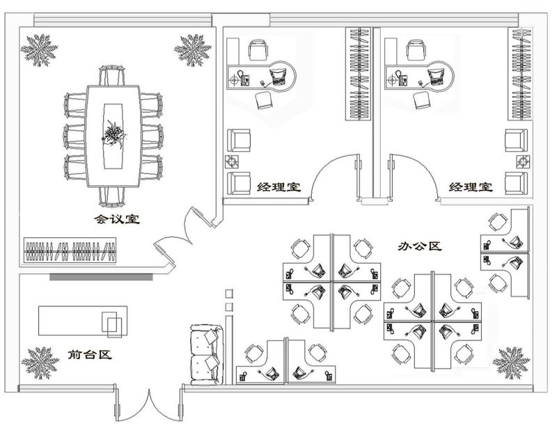 最新小办公室布局图