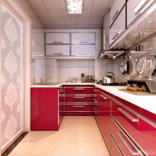 最新三室两厅厨房大理石橱柜装修效果图片