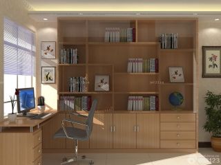 2023现代简约家具拐角书柜设计效果图