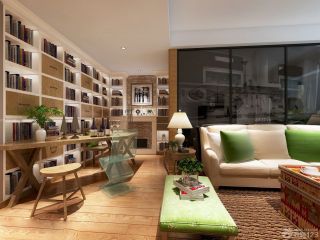 最新95平房屋客厅兼书房装修实景图大全