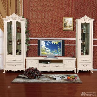 美式古典实木组合电视柜家具图片