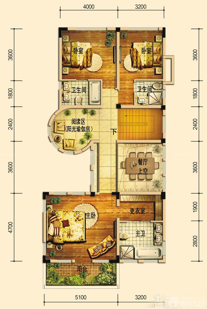 2023现代风格农村单层别墅户型图