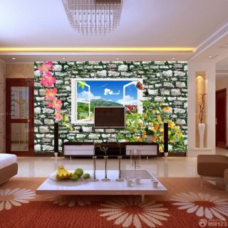 液晶电视背景墙壁纸装修效果图片欣赏