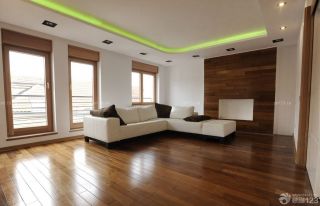 极简主义日式客厅棕色地砖装修效果图欣赏