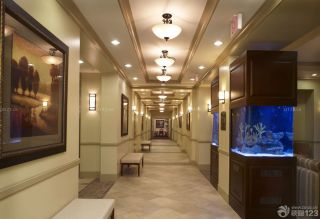 宾馆走廊壁挂式鱼缸造型效果图片大全