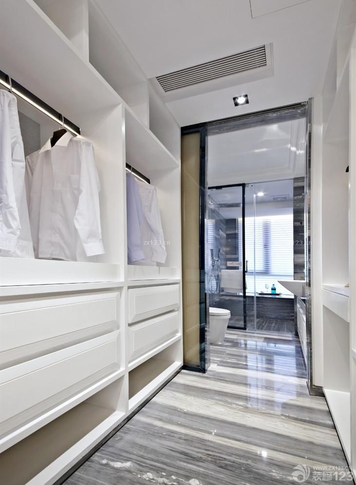 最新l型衣帽间大理石地砖装修效果图欣赏