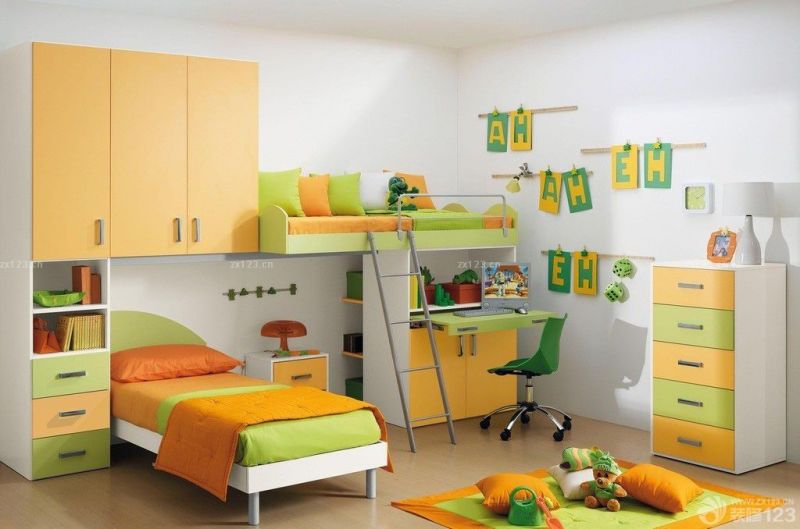 小卧室装修风格儿童床设计效果图片