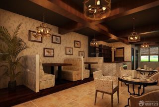 2023最新田园风格咖啡厅沙发设计图片