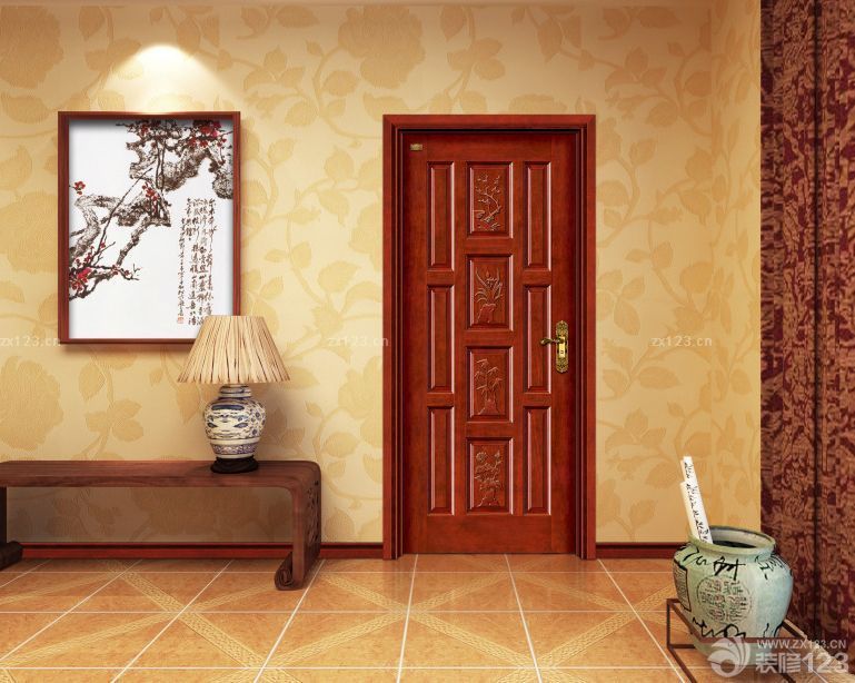 2023新中式风格室内套装门设计图片