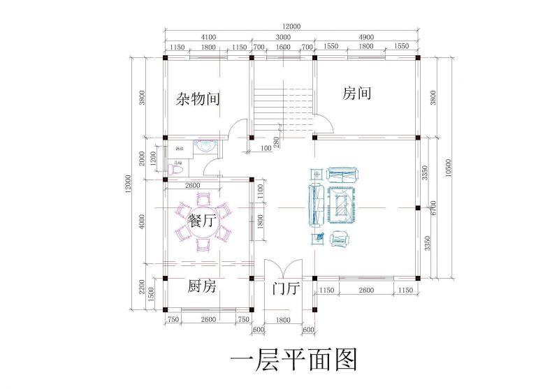 2023流水别墅一层平面设计图