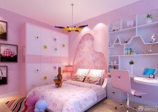 2023粉色儿童房间设计实景图