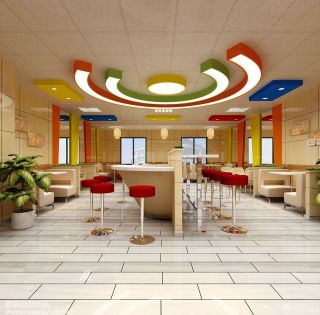 最新普通饭店快餐桌设计图片