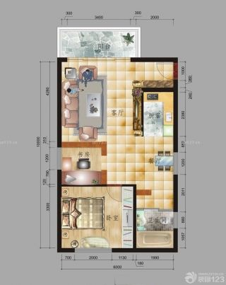 2023经典现代风格一室两厅平面设计图