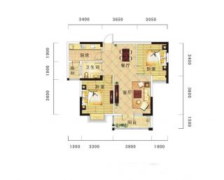 2023经典美式风格一室两厅平面设计图